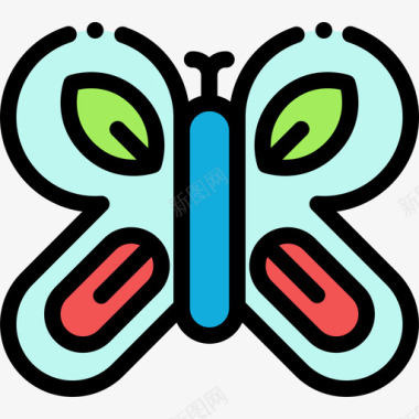 蝴蝶生态学44线形颜色图标图标