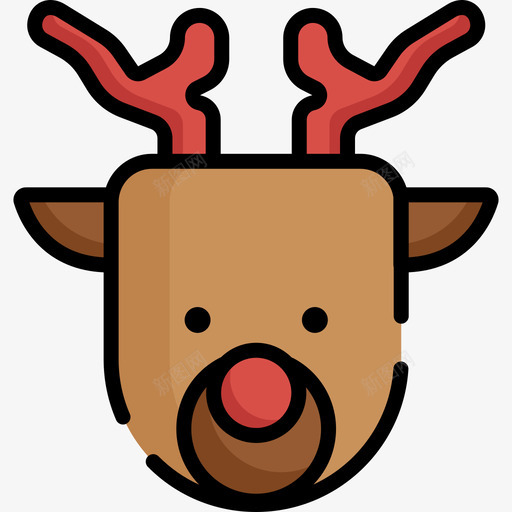 驯鹿圣诞65线形颜色图标svg_新图网 https://ixintu.com 圣诞65 线形颜色 驯鹿