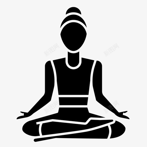 冥想体式健身图标svg_新图网 https://ixintu.com 体式 健身 冥想 姿势 瑜伽 瑜伽姿势