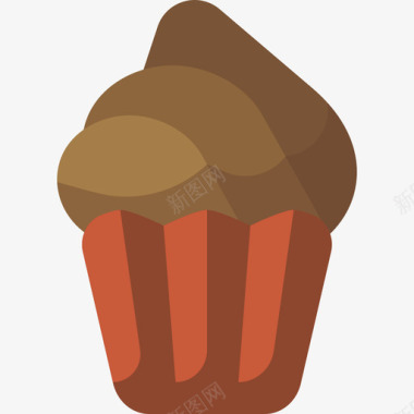 纸杯蛋糕食品甜点扁平图标图标