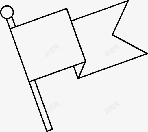 旗杆上旗子纹章图标svg_新图网 https://ixintu.com 名牌 旗子 旗杆上 横幅 纹章