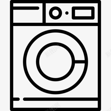 洗衣机水管工工具和元件线性图标图标