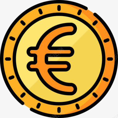 欧元金融47线性颜色图标图标