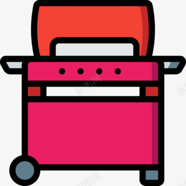 烧烤家用电器5件线性颜色图标图标