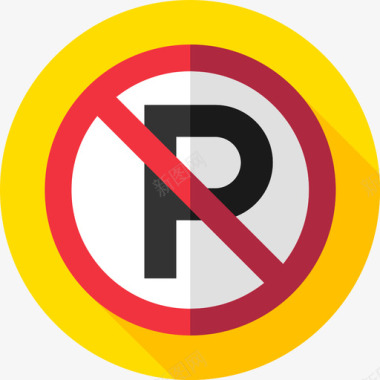 禁止停车交通标志7平坦图标图标