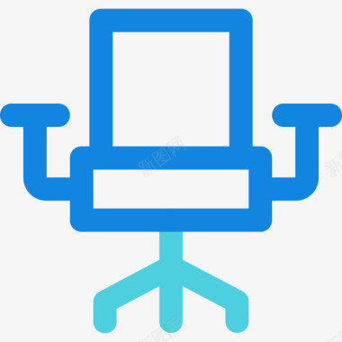 办公椅教育83直线蓝色图标图标