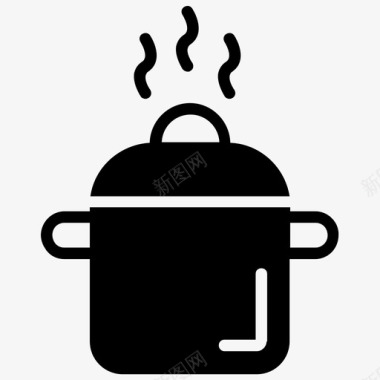烹饪锅烹饪容器煤气炉图标图标