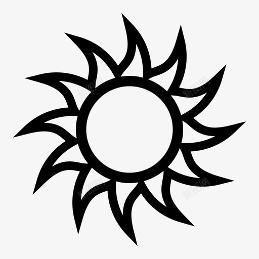 阳光日光白天图标svg_新图网 https://ixintu.com 天气 日光 晴天 游戏树叶咖啡画笔写太阳 白天 阳光