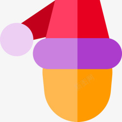 圣诞帽扁平圣诞帽冬装扁平图标高清图片