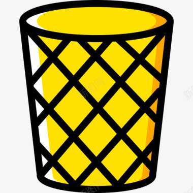 垃圾桶生态42黄色图标图标