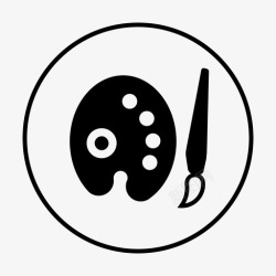画笔圈艺术画笔色彩图标高清图片