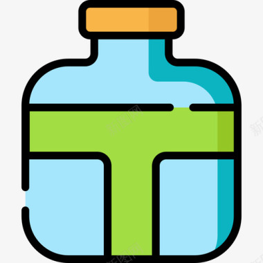 水瓶冒险16线性颜色图标图标