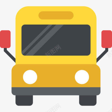 公共汽车旅行和地方公寓图标图标