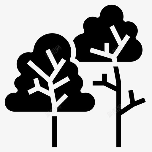 树木黑色自然图标svg_新图网 https://ixintu.com 园林工具 形状 树木 自然 黑色