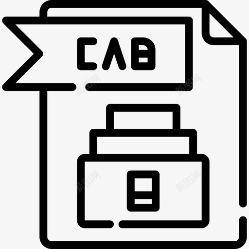 Cab文件文件夹3线性图标svg_新图网 https://ixintu.com Cab 文件文件夹3 线性