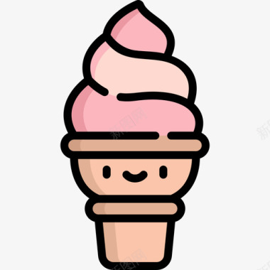 冰淇淋快餐24线性颜色图标图标