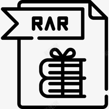 Rar文件文件夹3线性图标图标