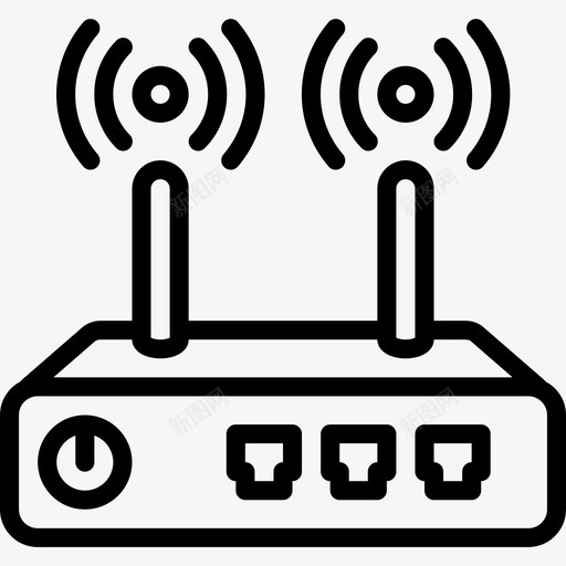 路由器家用电器线性图标svg_新图网 https://ixintu.com 家用电器 线性 路由器