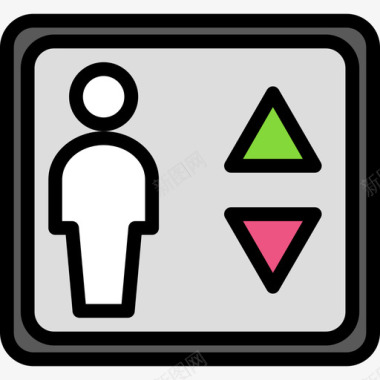 电梯行程81线性颜色图标图标
