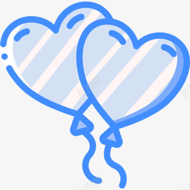 气球浪漫20蓝色图标图标