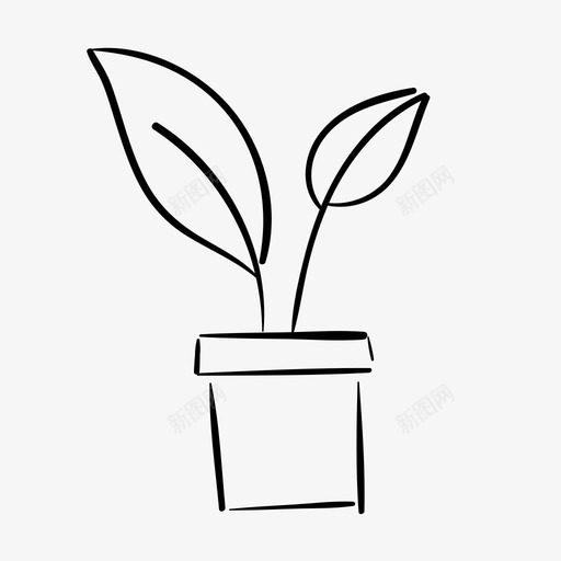 室内植物生态家居装饰图标svg_新图网 https://ixintu.com 叶菜 室内植物 家居装饰 树叶 生态 盆栽 自然