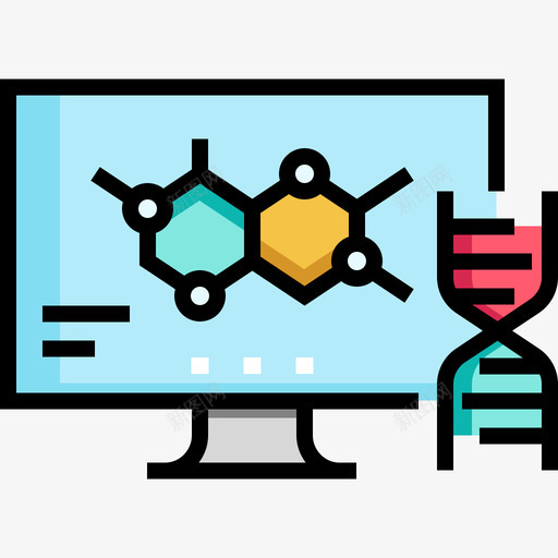 Dna化学10线性颜色图标svg_新图网 https://ixintu.com Dna 化学10 线性颜色