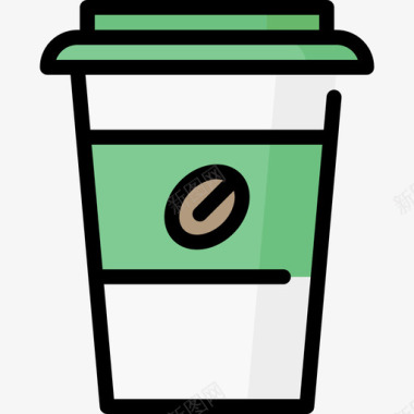咖啡杯商务81线性颜色图标图标