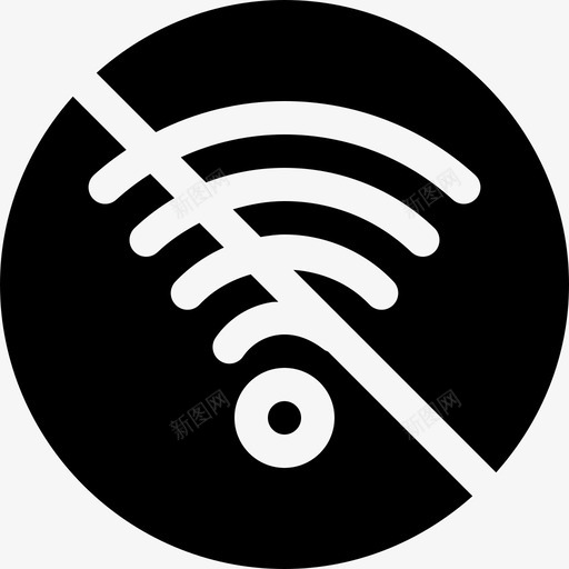 无Wifi信号和禁令2已填充图标svg_新图网 https://ixintu.com 信号和禁令2 已填充 无Wifi