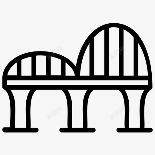 哈朱大桥桥梁建筑桥基图标svg_新图网 https://ixintu.com 世界著名桥梁线图标 伊朗桥 吊桥 哈朱大桥 桥基 桥梁建筑