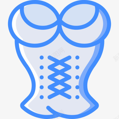 紧身胸衣美女39蓝色图标图标