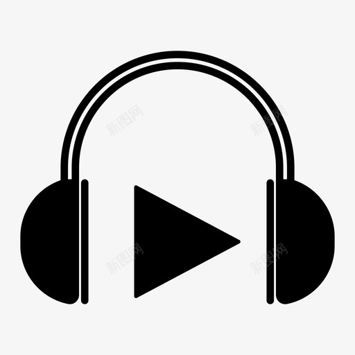 耳机听玩图标svg_新图网 https://ixintu.com 听 开发图标概述 玩 耳机