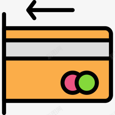 卡电子商务41线颜色图标图标