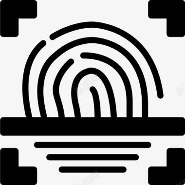 指纹扫描仪警察保护图标图标