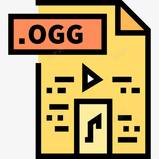 Ogg文件颜色线颜色图标svg_新图网 https://ixintu.com Ogg 文件颜色 线颜色
