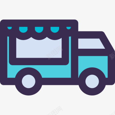 食品运输55线性颜色蓝色图标图标