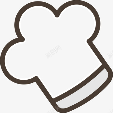 厨师帽蛋糕和面包店线性颜色图标图标