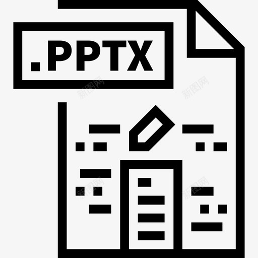 Pptx文件25线性图标svg_新图网 https://ixintu.com Pptx 文件25 线性