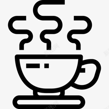 咖啡食品和饮料13线性图标图标
