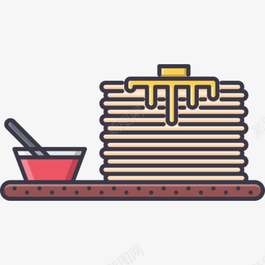 煎饼28号餐厅彩色图标图标