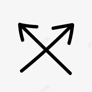 两个箭头交叉方向手绘图标图标