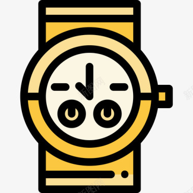 手表奢侈品商店8线性颜色图标图标