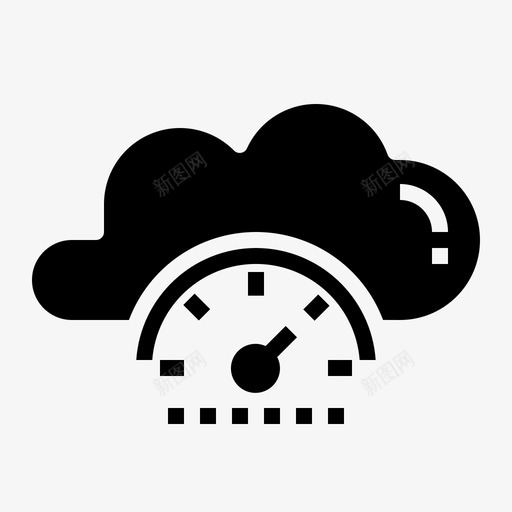 云速度计算实时图标svg_新图网 https://ixintu.com 云计算 云速度 实时 计算