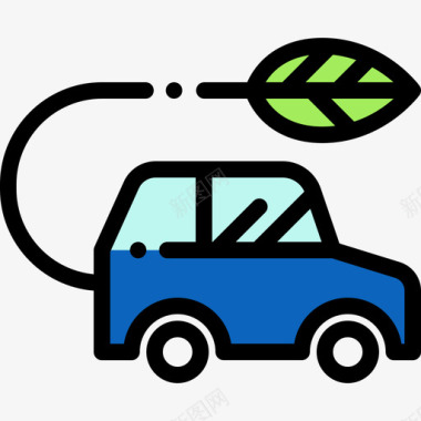 环保车生态44线性颜色图标图标