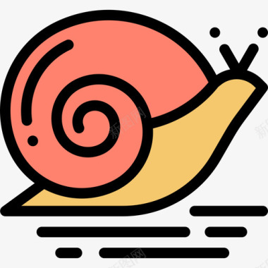 蜗牛自然25线形颜色图标图标