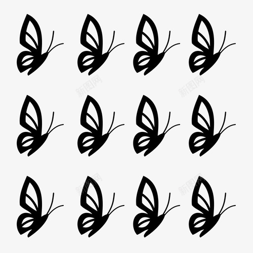 图案背景蝴蝶图标svg_新图网 https://ixintu.com 图案设计 图案设计集8 壁纸 背景 蝴蝶