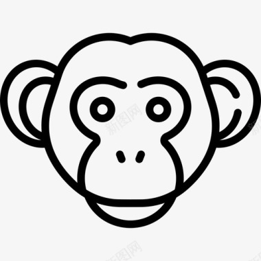 猴子野生动物10只直线型图标图标