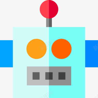 机器人科幻6平面图标图标