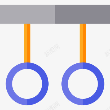吊环健身器材7扁平图标图标