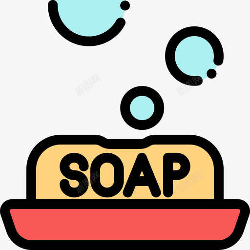 肥皂浴室用品线性颜色图标svg_新图网 https://ixintu.com 浴室用品 线性颜色 肥皂