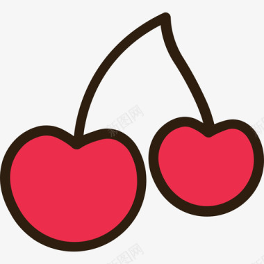 樱桃蔬菜5线形颜色图标图标